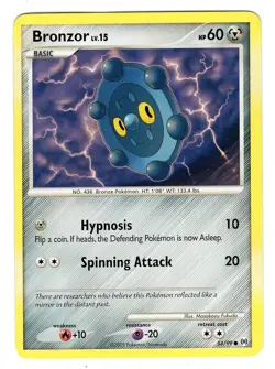 Pokemon TCG Bronzor LV.15 Platinum Arceus 54/99 Regular Common Card Played LP-MP - Image 1