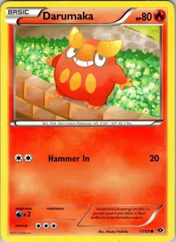 Pokemon TCG Darumaka B&W Next Destinies 17/99 Regular Common Card Played LP - Image 1