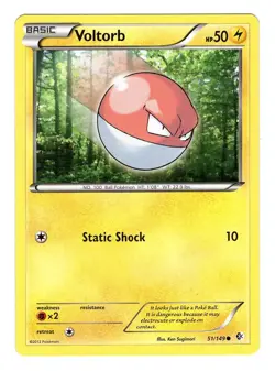 Pokemon TCG Voltorb B&W Boundaries Crossed 51/149 Regular Common Card NM - Image 1