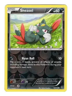 Pokemon TCG Sneasel XY Steam Siege 60/114 Reverse Holo Common Card LP - Image 1