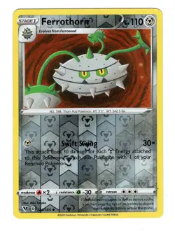 Pokemon TCG Ferrothron SWSH Vivid Voltage 124/185 Reverse Holo Uncommon Card NM - Image 1