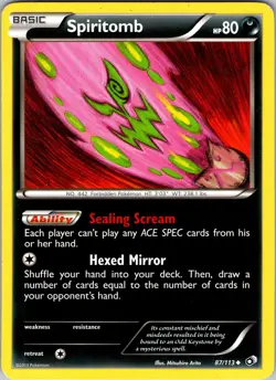Pokemon TCG Spiritomb B&W Legendary Treasures 87/113 Regular Uncommon Card LP - Image 1
