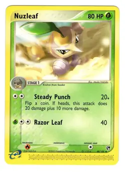Pokemon TCG Nuzleaf EX Sandstorm 48/100 E-Series Regular Uncommon Card NM - Image 1