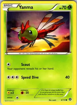 Pokemon TCG Yanma XY Steam Siege 6/114 Regular Common Card NM - Image 1