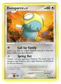Pokemon TCG Dunsparce LV.17 Platinum Base Set 73/127 Regular Common Card HP/DMG - Image 1