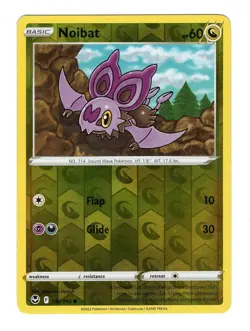 Pokemon TCG Noibat SWSH Silver Tempest 132/195 Reverse Holo Common Card NM - Image 1