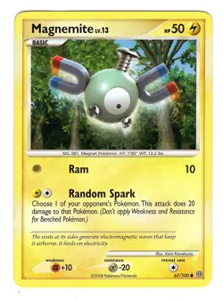 Pokemon TCG Magnemite Stormfront 67/100 Regular Common Card Played HP-MP - Image 1