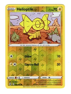 Pokemon TCG Helioptile SWSH Fusion Strike 098/264 Reverse Holo Common Card NM - Image 1