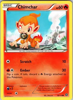Pokemon TCG Chimchar XY Steam Siege 18/114 Regular Common Card NM - Image 1