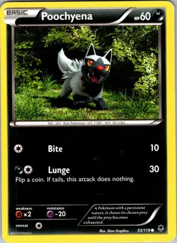 Pokemon TCG Poochyena XY Phantom Forces 53/119 Regular Common Card Played LP - Image 1