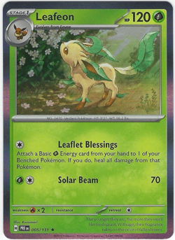 Leafeon 005/131 SV: Prismatic Evolutions Holo Rare - Pokemon - Image 1