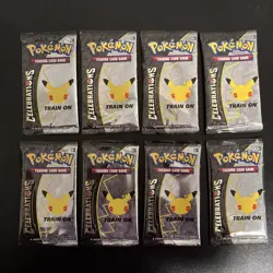 8x 25th Anniversary Pokemon Celebrations Booster Pack 4 Cards Pack NEW SEALED - Image 1
