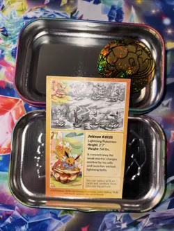 Jolteon Prismatic Evolutions Mini Tin - Empty Tin + Art Card & Coin - Image 3