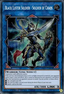 Black Luster Soldier - Soldier Of Chaos Secret Rare Limited BLC1-EN002 NM YuGiOh - Image 1