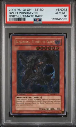 YUGIOH PSA 10 Blackwing Elphin the Raven RGBT-EN013 Ultimate Rare 1st Edition - Image 1