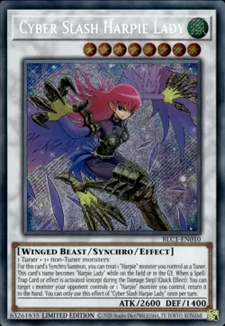 Cyber Slash Harpie Lady - Secret Rare Limited Edition BLC1-EN010 - NM - YuGiOh - Image 1
