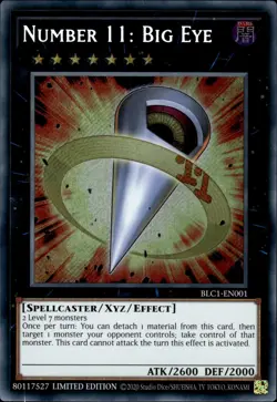 Number 11: Big Eye - Secret Rare Limited Edition BLC1-EN001 - LP - YuGiOh - Image 1