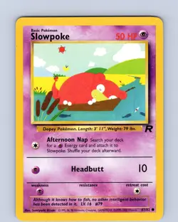 Pokemon TCG Slowpoke Team Rocket 67/82 Unlimited Regular Common Card WOTC NM - Image 1