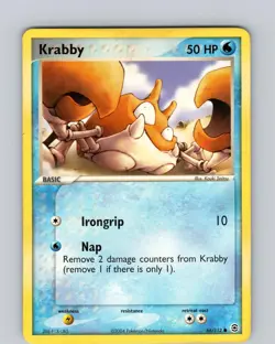 Pokemon TCG Krabby EX Firered & Leafgreen 66/112 Regular Common Card Played LP - Image 1