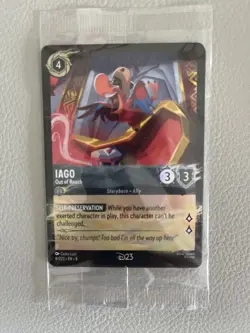 Disney Lorcana D23 2025 Gold Member Exclusive Gift Iago 8/Foil Promo Card Sealed - Image 1