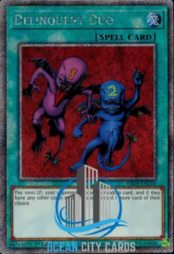 Yugioh RA04-EN114 Delinquent Duo - Platinum Secret Rare Card 1st Edition - Image 1