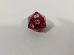 MTG d20 Spindown 20-sided Life Counter die dice Ikoria Red Jumbo Size - Image 1