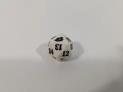 MTG d20 Spindown 20-sided Life Counter die dice Ikoria White Regular Size - Image 1