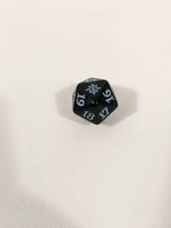 MTG d20 Spindown 20-sided Life Counter die Lost Caverns of Ixalan Black & Blue - Image 1