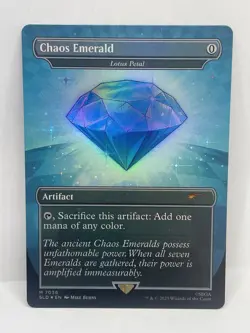 MTG Sonic The Hedgehog Secret Lair Chaos Emerald(Lotus Petal) Bonus Card M 7036 - Image 1
