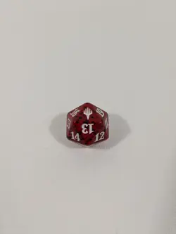 MTG d20 Spindown 20-sided Life Counter die dice Planeswalker Symbol Red - Image 1