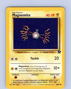 Pokemon TCG Magnemite Team Rocket 60/82 Unlimited Regular Common Card WOTC LP - Image 1