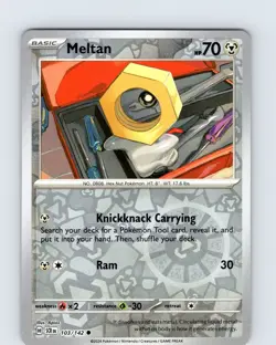 Pokemon TCG Meltan S&V Stellar Crown 103/142 Reverse Holo Common Card NM - Image 1