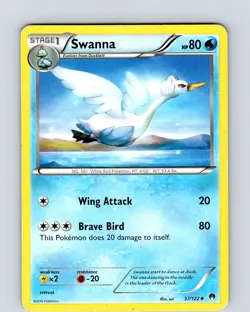 Pokemon TCG Swanna XY BREAKpoint 37/122 Regular Uncommon Card Played MP - Image 1