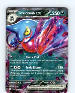 Pokemon TCG Toxicroak EX Scarlet & Violet 131/198 Ultra Holo Double Rare Card NM - Image 1