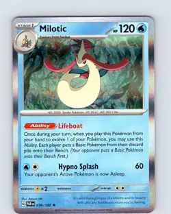 Pokemon TCG Milotic S&V Paradox Rift 036/182 Holo Rare Card NM - Image 1