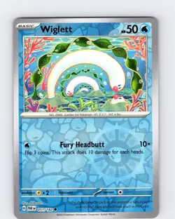 Pokemon TCG Wiglett S&V Paradox Rift 051/182 Reverse Holo Common Card NM - Image 1