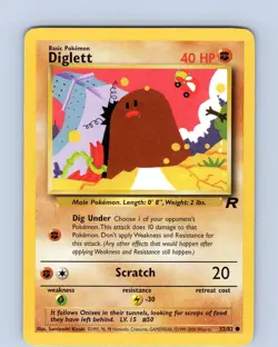 Pokemon TCG Diglett Team Rocket 52/82 Unlimited Regular Common Card WOTC LP - Image 1