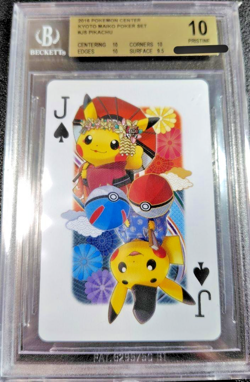 BGS 10 POKEMON MAIKO & OKUGE PIKACHU JACK OF CLUBS PLAYING CARDS KYOTO P.C 2016 - Image 1