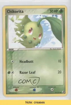 Chikorita Pokemon EX Unseen Forces #51 2005 READ 0j5 - Image 1
