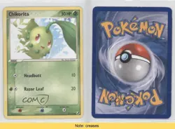 Chikorita Pokemon EX Unseen Forces #51 2005 READ 0j5 - Image 3