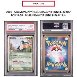 PSA 10 Snorlax 001/068 Holo Dragon Frontiers 1st Ed 2006 Pokemon Card Japanese - Image 1