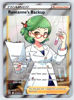Roseanne's Backup 172/172 2022 Brilliant Stars Pokemon Card Full Art Trainer Nm - Image 1