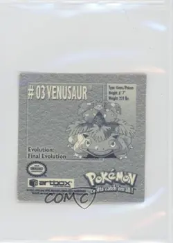 Venusaur Artbox Pokemon Stickers Series 1 #03 1999 4ib - Image 2