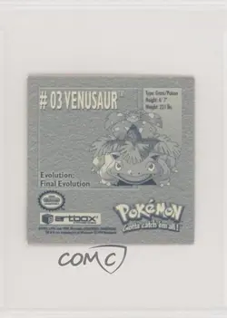 Venusaur Artbox Pokemon Stickers Series 1 #03 1999 kd0 - Image 2