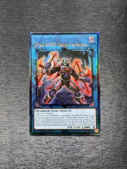 YuGiOh! Xtra HERO Cross Crusader RA04 - Error Misprint Name Shift 1st Edition NM - Image 1