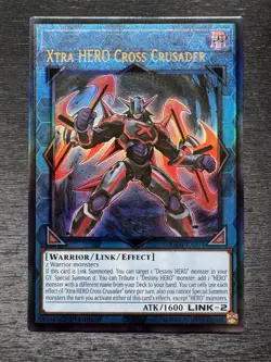 YuGiOh! Xtra HERO Cross Crusader RA04 - Error Misprint Name Shift 1st Edition NM - Image 2