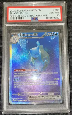 2023 POKEMON MEW EN-151 SPECIAL ILLUSTRATION RARE #200 BLASTOISE EX PSA 10 - Image 1