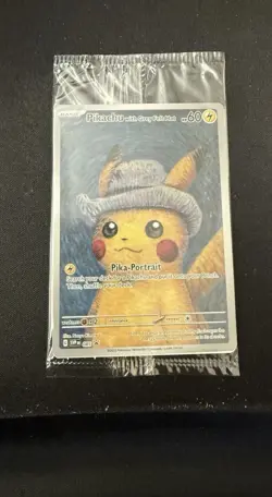 Pikachu With Grey Felt Hat 085 Promo Pokemon Van Gogh Card Sealed In Package - Image 1