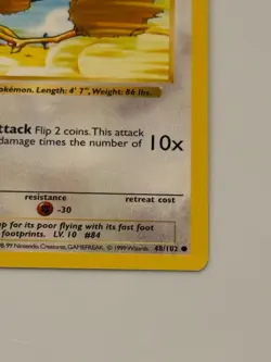 1st Edition Shadowless Doduo Pokemon Card 1999 WOTC Base Set 048/102 - Image 4