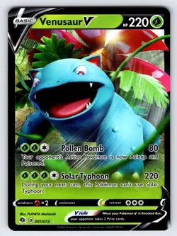 Venusaur V 001/073 2020 Champions Path Pokemon Card Ultra Rare Holo - Nm - Image 1